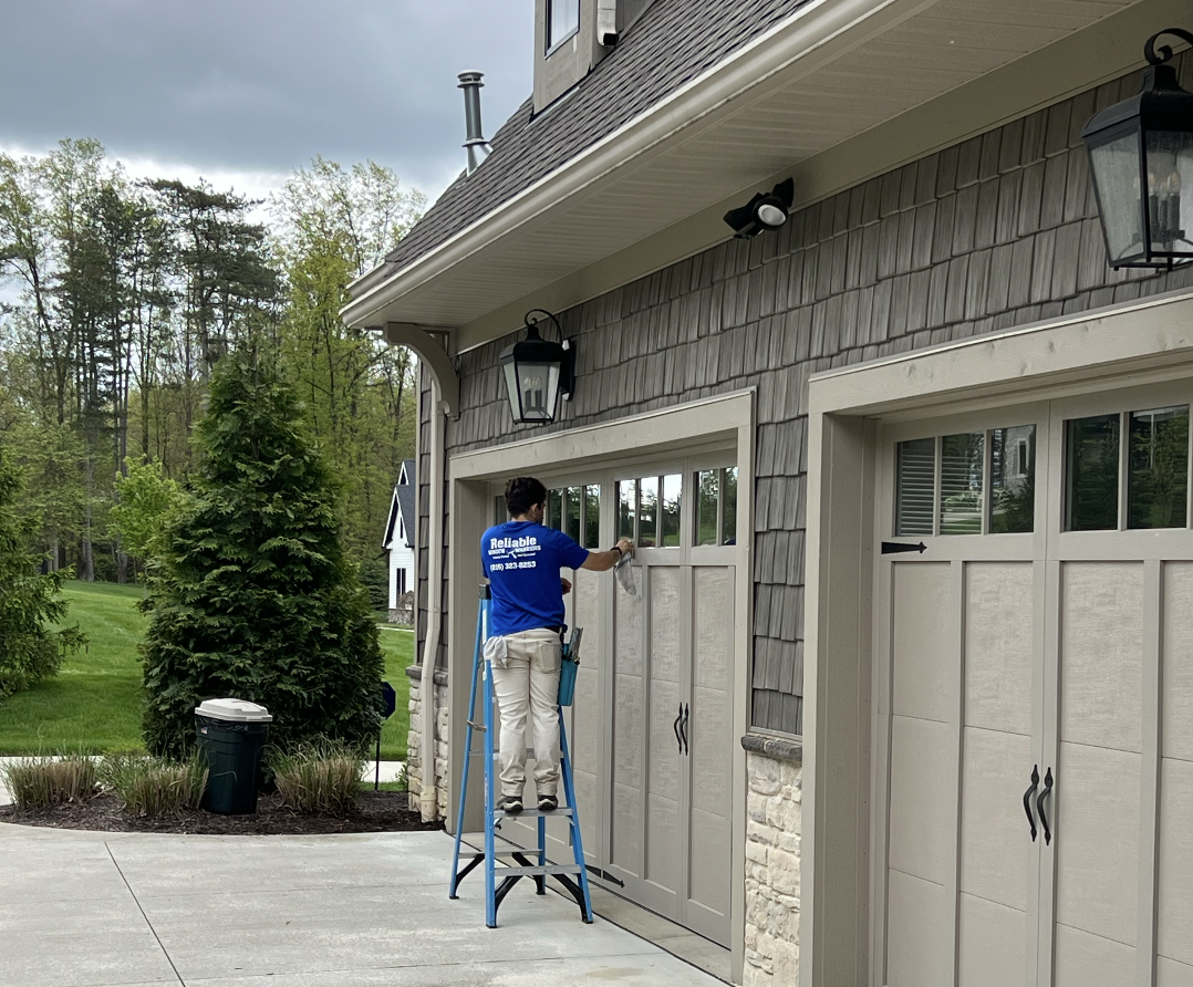 Exterior house cleaning during spring maintenance