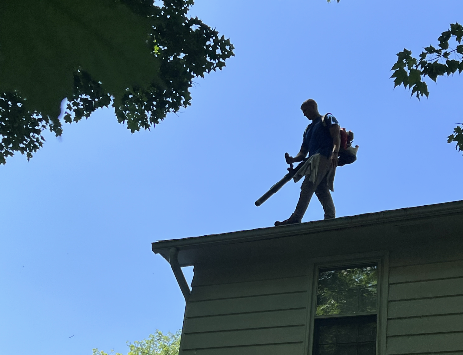 Gutters filled with debris after winter in Northeast Ohio