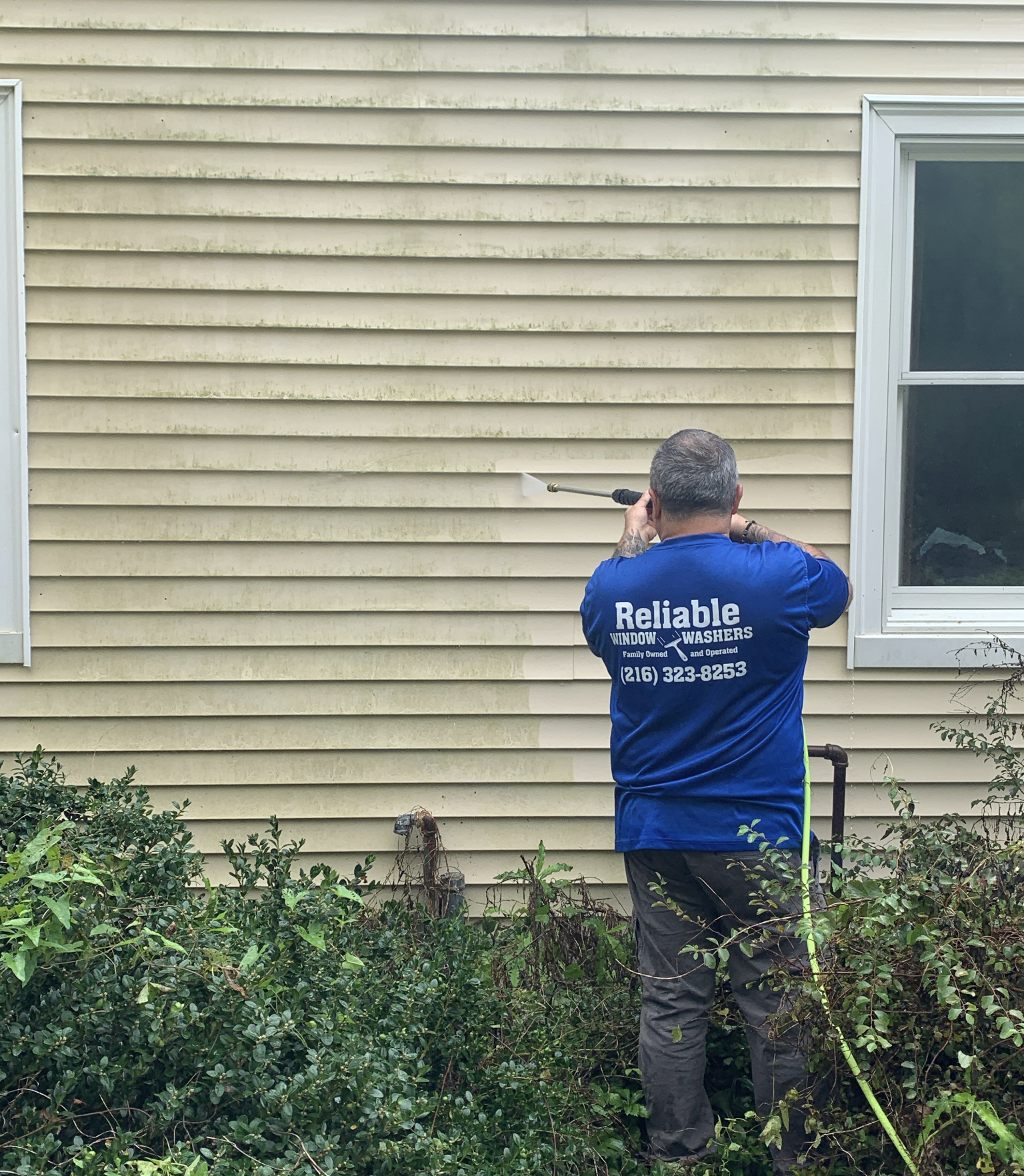 Clean siding on a home exterior