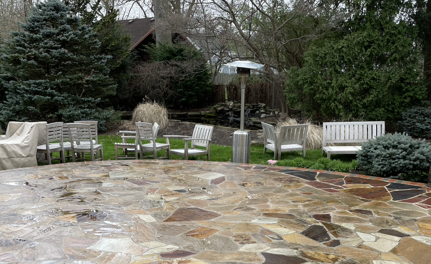 Freshly cleaned driveway concrete